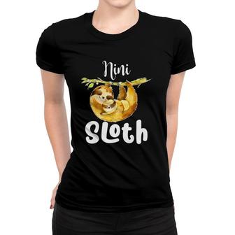 Nini Sloth Matching Family Cute Gift Mother's Day Women T-shirt | Mazezy