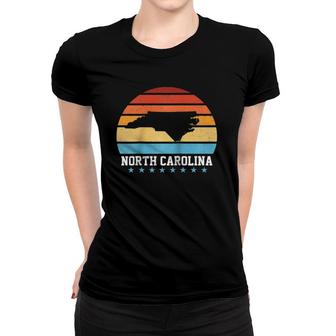 North Carolina Us State Funny Retro Vintage Sunset Nc Lover Raglan Baseball Tee Women T-shirt | Mazezy