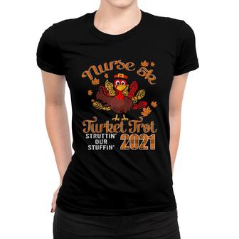 Nurse Turkey Trot 2021 Thanksgiving Plaid Running Squad Women T-shirt | Mazezy