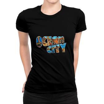 Ocean City New Jersey Vintage Retro Souvenir Women T-shirt - Thegiftio UK