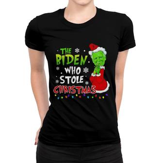 Official The Biden Who Stole Christmas Women T-shirt | Mazezy