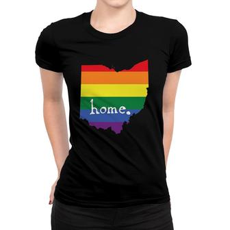 Ohio Gay Pride Tee - Lgbt Rainbow Home State Women T-shirt | Mazezy
