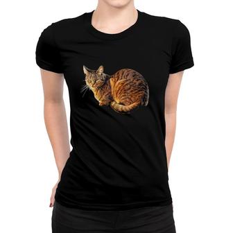 Orange Tabby Cat Tee Women T-shirt | Mazezy