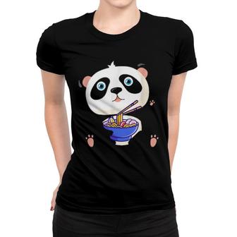 Panda Bear Cute Panda Eating Ramen, Pandas Women T-shirt | Mazezy