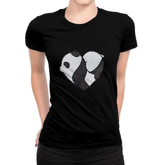 Panda Heart Shape Valentine Couple Women T-shirt | Mazezy