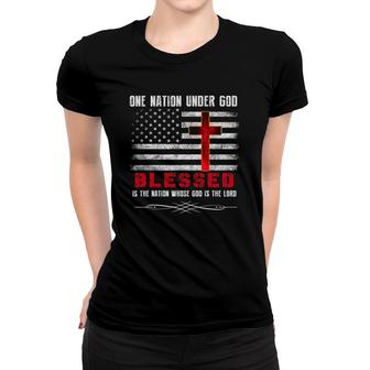 Patriotic Christian Ts Blessed One Nation Under God Women T-shirt
