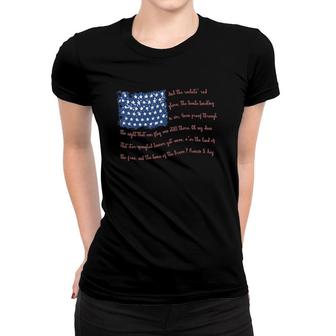 Patriotic Flag Star Spangled Banner Stripes Women T-shirt | Mazezy