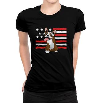 Patriotic Red Boston Terrier Lovers Gift Women T-shirt | Mazezy