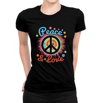 Peace And Love Peace Sign Positive Inspiration 70'S Hippie Women T-shirt | Mazezy