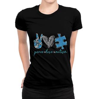 Peace Love Autism Women T-shirt | Mazezy