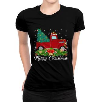 Pickup Truck Matching Santa Hat Pickup Truck Christmas Women T-shirt | Mazezy