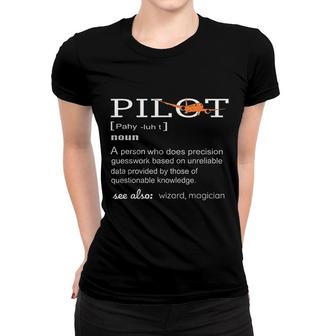 Pilot Definition Funny Airplane Aircraft Women T-shirt | Mazezy