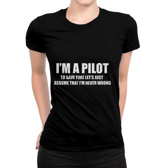 Pilot Funny Pilot Flight Women T-shirt | Mazezy