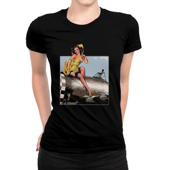 Pin Up Girl Wings P47 Vintage Poster 40S Ww2 Ver2 Women T-shirt | Mazezy