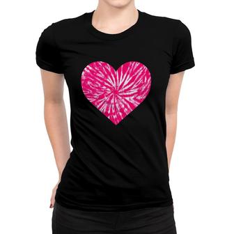 Pink Tie Dye Heart Love Unique Tye Die Women T-shirt | Mazezy CA