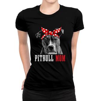 Pitbull Mom Funny Cute Vintage Pitbull Dog Mom Women T-shirt | Mazezy