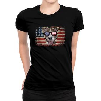 Pitbull Patriotic Dog Pit Bull Patriot Gift American Flag Women T-shirt | Mazezy
