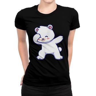 Polar Bear Dabbing Funny Dabbing Cute Animals Women T-shirt | Mazezy