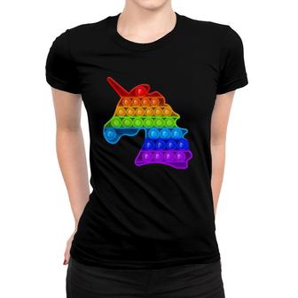 Pop It Unicorn Rainbow Fidget Toy For Girls Women T-shirt | Mazezy