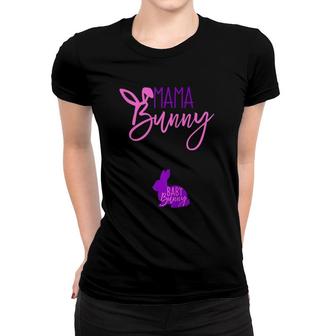 Pregnant Lady Gift Easter Pregnancy Mama Bunny Baby Bunny Women T-shirt | Mazezy