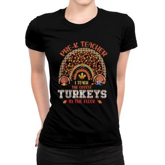 Prek Teacher Fall Turkey Thanksgiving Women T-shirt | Mazezy
