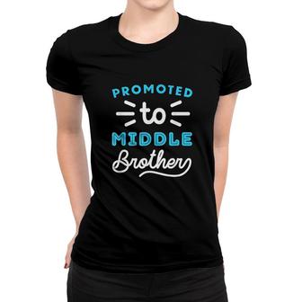 Promoted To Middle Brother Blue Women T-shirt - Thegiftio UK