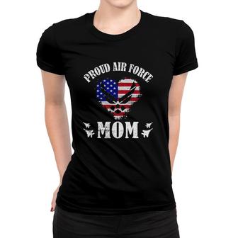Proud Air Force Mom American Flag Heart Military Usaf Emblem Mother’S Day Gift Women T-shirt | Mazezy