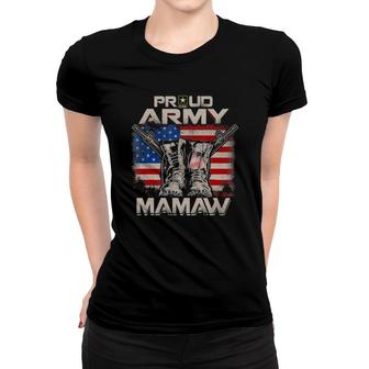 Proud Army Mamaw America Flag Us Military Pride Women T-shirt | Mazezy