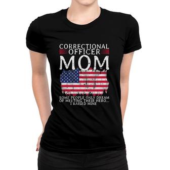 Proud Correctional Officer Mom Mother Usa American Flag Women T-shirt | Mazezy