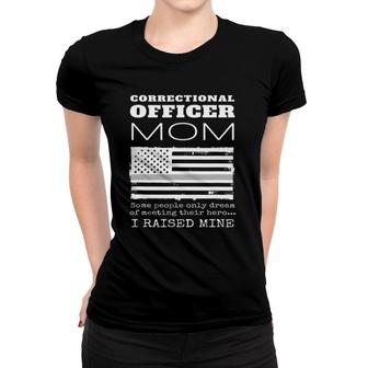Proud Mother Of A Correctional Officer Mom Us American Flag Women T-shirt | Mazezy
