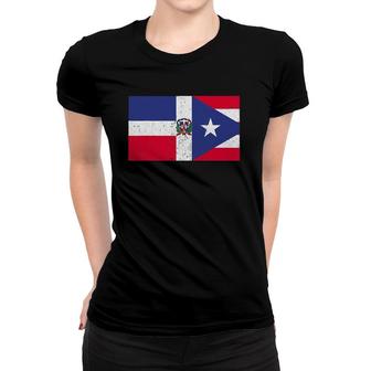 Puerto Rican And Dominican Pride Heritage Flag Women T-shirt | Mazezy