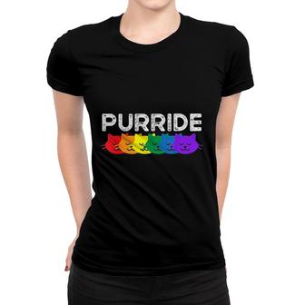 Purride Cat Lover Pride Month Gay Rights Rainbow Cat V2 Women T-shirt - Thegiftio UK