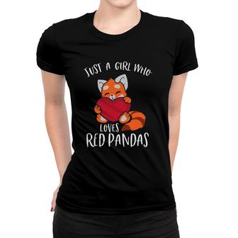 Red Panda Women Girls Panda Lover Valentine's Day Girls Women T-shirt | Mazezy