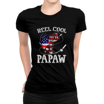 Reel Cool Papawfunny 4Th July Usa Flag Fishing Gifts Women T-shirt | Mazezy