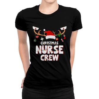 Reindeer Christmas Nurse Crew Women T-shirt | Mazezy