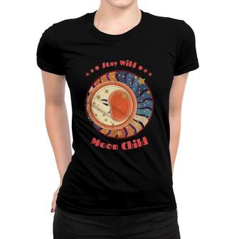 Retro 70Er Jahre Bleiben Wilder Mond Kind Women T-shirt | Mazezy