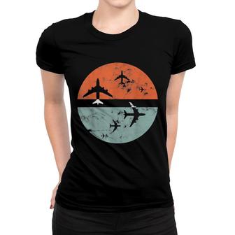 Retro Airplane Pilot Vintage Aviator Flying Women T-shirt | Mazezy