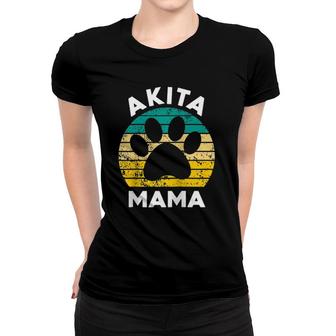 Retro Akita Mama Gift Akita Dog Owner Mother Pet Mama Raglan Baseball Tee Women T-shirt | Mazezy