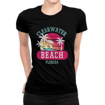 Retro Cool Clearwater Beach Vintage Florida Beaches Women T-shirt | Mazezy UK
