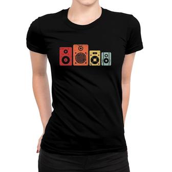 Retro Distressed Speaker Audio Dj Women T-shirt | Mazezy