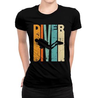 Retro Diving Vintage Diving Instructor Gift Scuba Diving Tank Top Women T-shirt | Mazezy