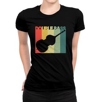 Retro Double Bass Funny Jazz Instruments Music Women T-shirt | Mazezy