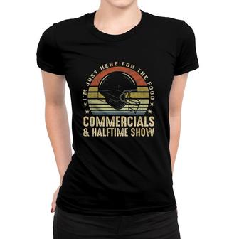 Retro Football Just Here For Food Commercials Halftime Show Women T-shirt | Mazezy DE