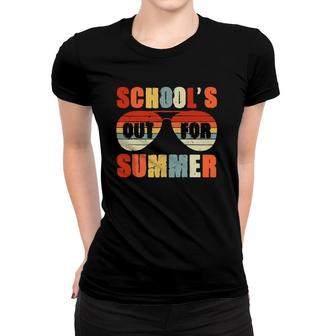 Retro Last Day Of School's Out For Summer Teacher Vintage Women T-shirt | Mazezy