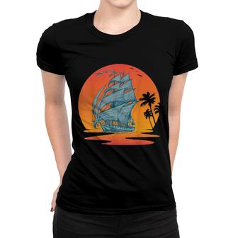 Retro My Boat My Rules Sailing Boat Sailing Trip Sailors Women T-shirt | Mazezy