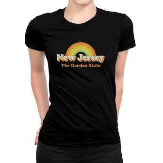 Retro New Jersey Vintage 70S Nj Rainbow Tee Design Women T-shirt | Mazezy