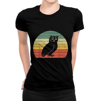 Retro Owl Vintage Owl Silhouette Bird Animal 70S 80S Women T-shirt | Mazezy