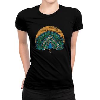 Retro Peacock Lover Gift Women T-shirt | Mazezy