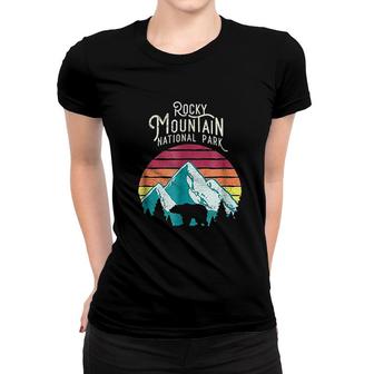 Retro Rocky Mountain National Park Colorado Bear Women T-shirt | Mazezy