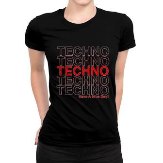 Retro Techno Dj Gear Trance House Music Lover Edm Women T-shirt | Mazezy